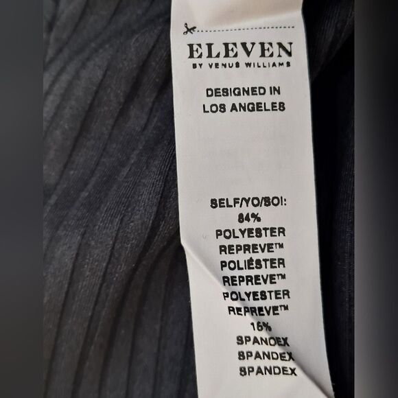 EleVen by Venus Williams Love to Love Ribbed Tee Black Size Small - Picture 6 of 7